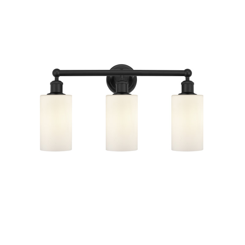 Éclairage pour meuble-lavabo de salle de bain 3 lumières 21,875 pouces Caldello, Noir mat, Blanc mat