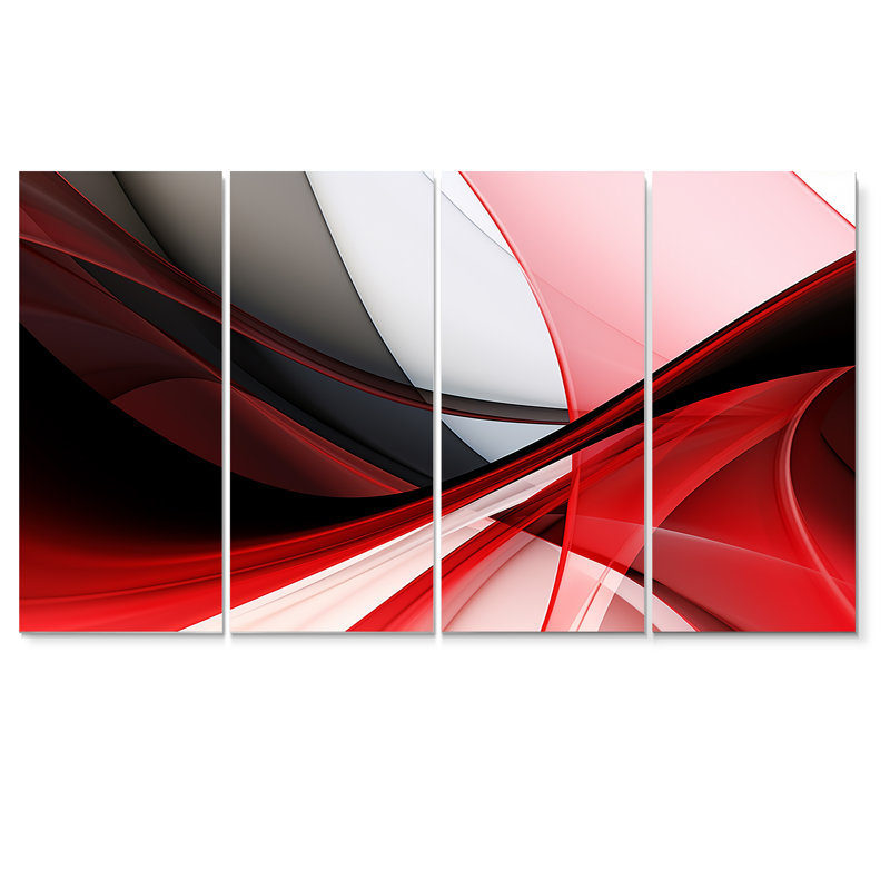 Ensemble d'art mural abstrait 4 vagues, H 28 po x l 48 po