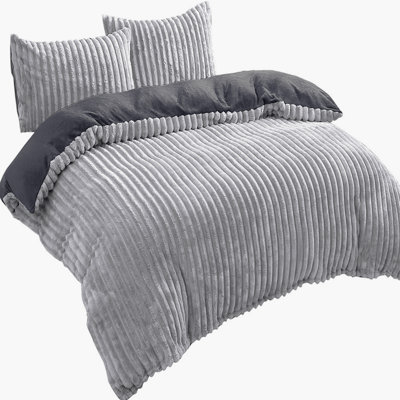 Kord DF Teddy Solid Colour Duvet Cover Set with Pillow Shams Included