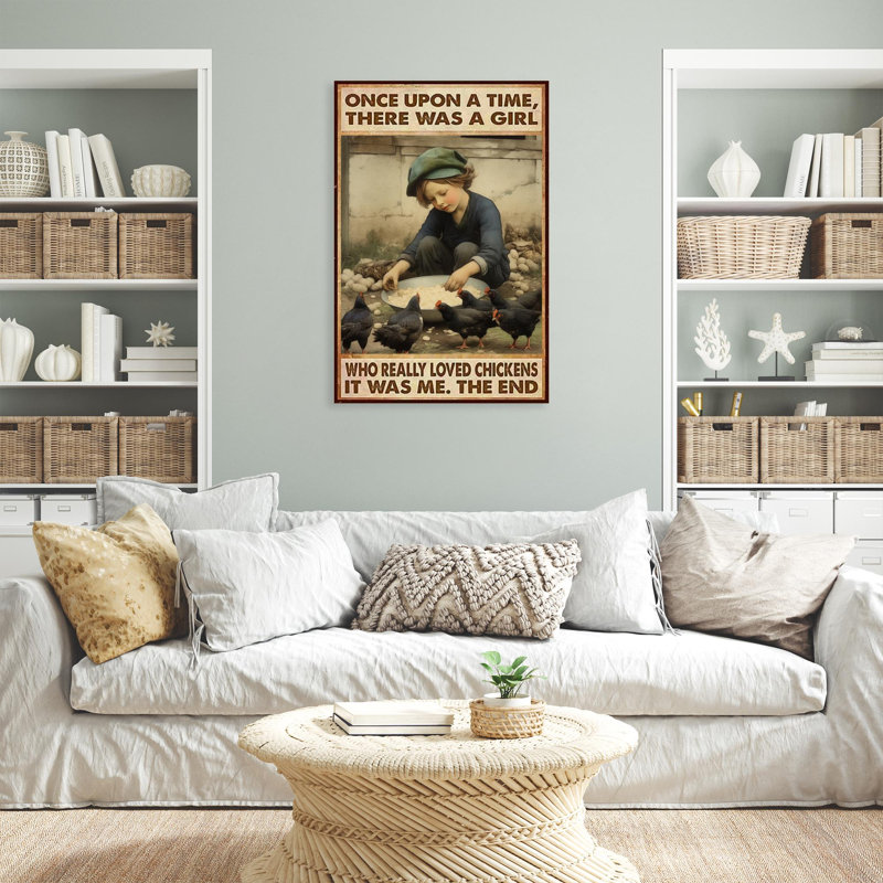 «Who Really Lived Chickens on Canvas», impression sur toile, H 14 po x l 11 po x P 1,25 po