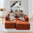 114 Inch Cloud Sectional Couch With L-Shape Chaise, Modular Sofa With Movable Ottoman, Upholstered For Living Room And Bedroom, No Assembly Required-1262657024