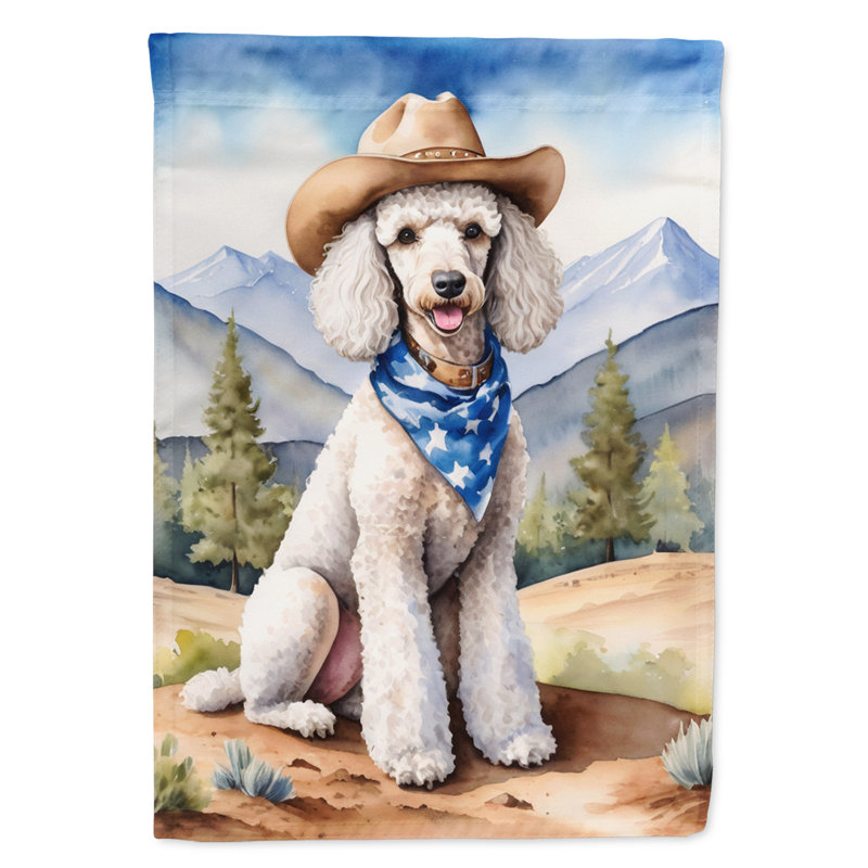 Drapeau Cowboy Welcome House, Caniche bleu