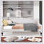 Lit de jour double capitonné capitonné, beige 