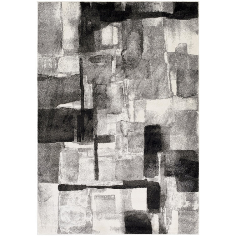 Dingess Abstract Black/Gray Area Rug