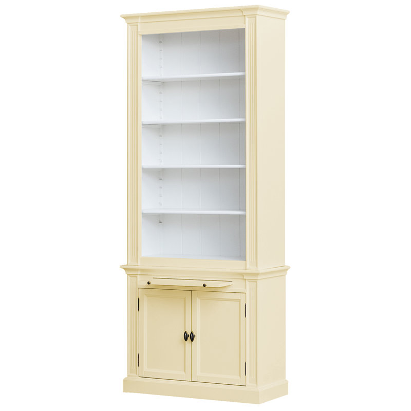 Beven 240cm H x 100cm W Library Bookcase, Cream