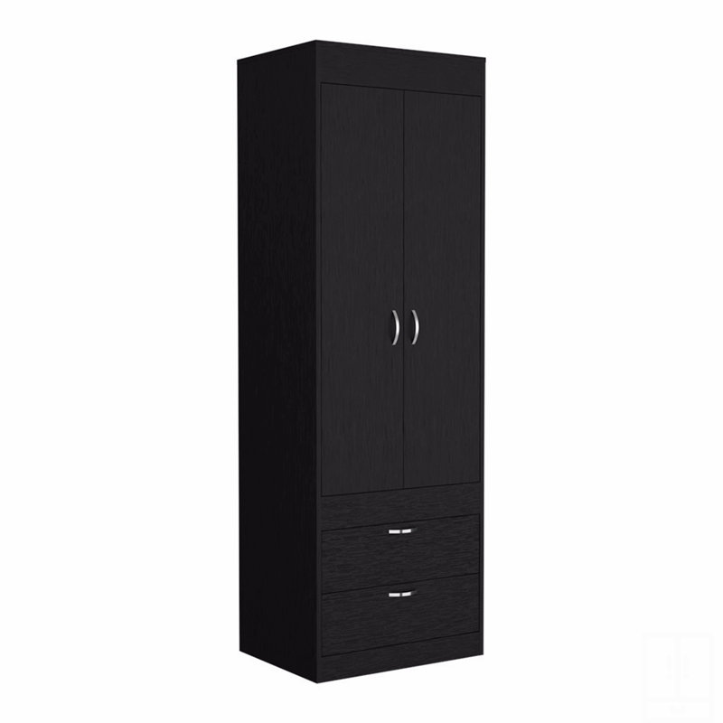 Armoire, deux tiroirs, Noir