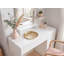 Modern White Dressing Table with Mirror, Shelf and Drawer