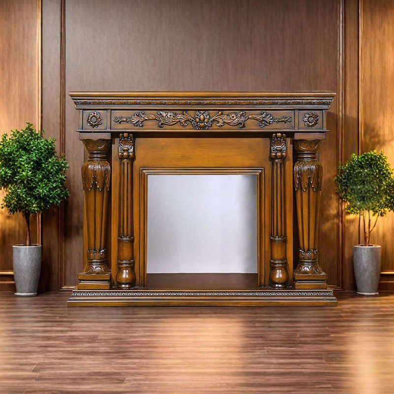 Foyer moderne moderne sculpté, H 47,24 po x l 59,05 po x P 12,59 po, Brun