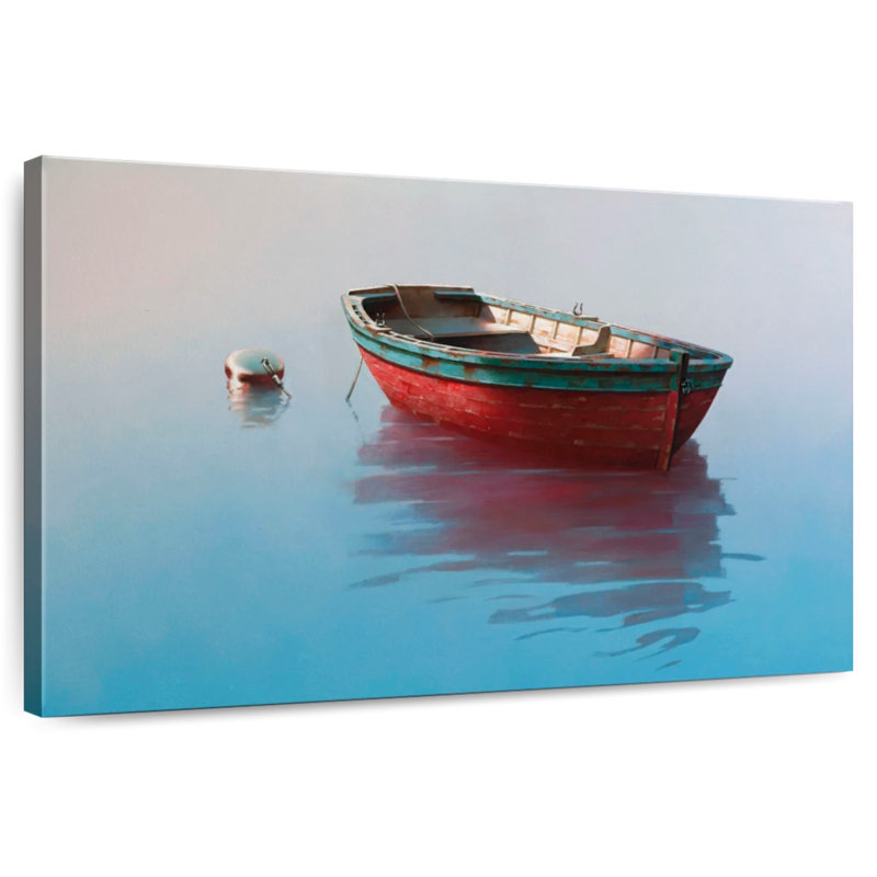 Mehar Red Rowboat On Calm Waters