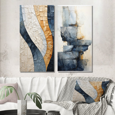 Margriete - ensemble de 2 reproductions d'art sur toile Geode Stone