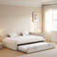 Modern Soft Upholstered L-Shaped Daybed with Twin Trundle-1900237460