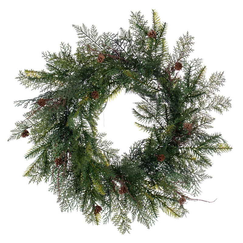 26" Mixed Cedar Pine Wreath 137T