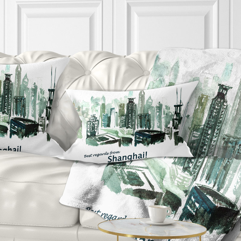 Coussin Cityscape, Oreiller européen, 12 po x 20 po