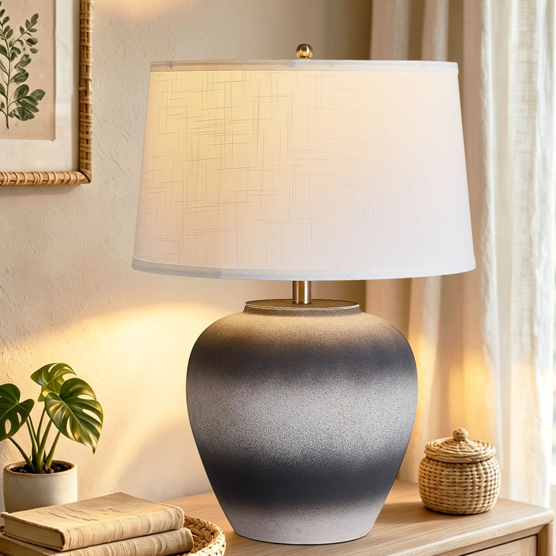 Lampe de table en céramique de 63,5 cm (25 po) de hauteur, lampe de chevet tactile à intensité variable avec ampoule E26 incluse