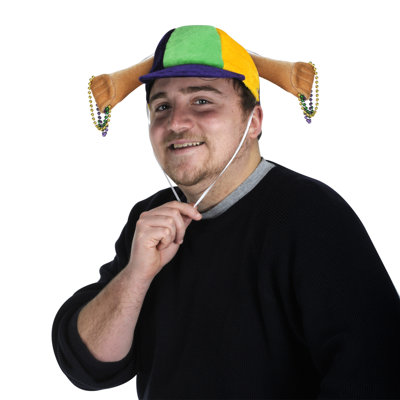 Chapeau de perles en peluche Mardi Gras