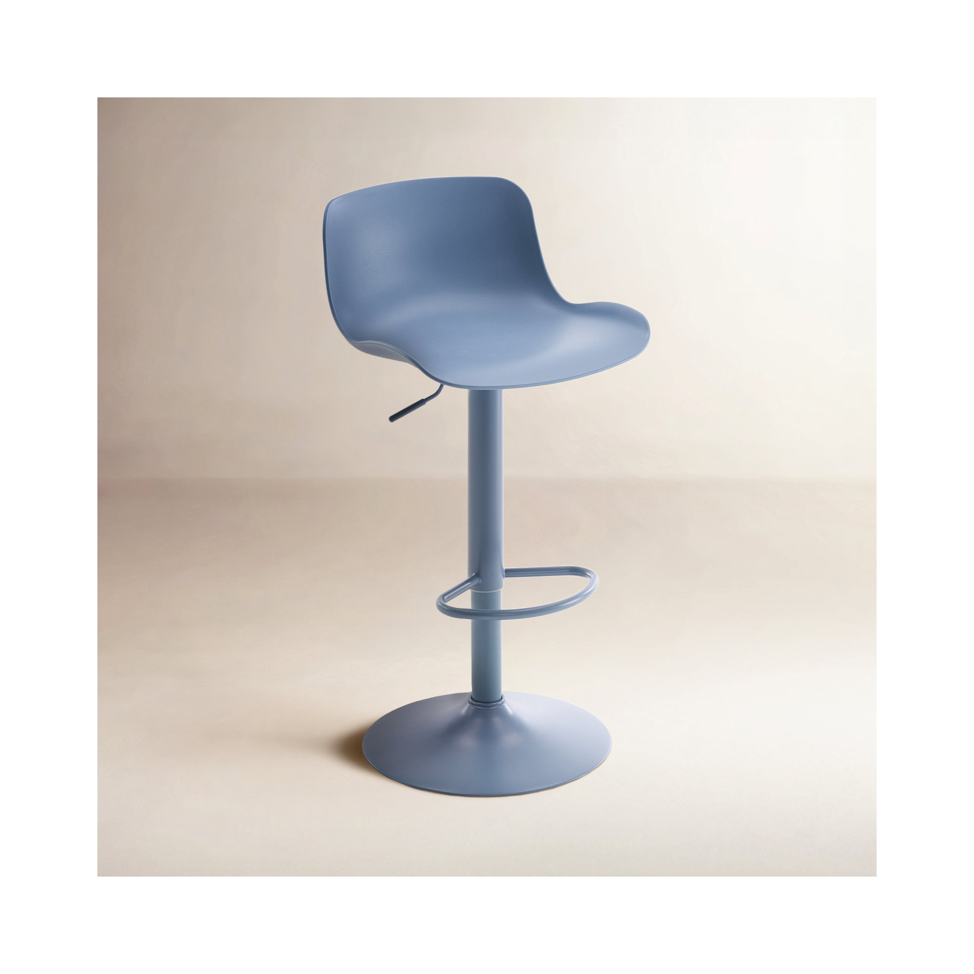 Meli Height-Adjustable Swivel Bar Stools , Blue