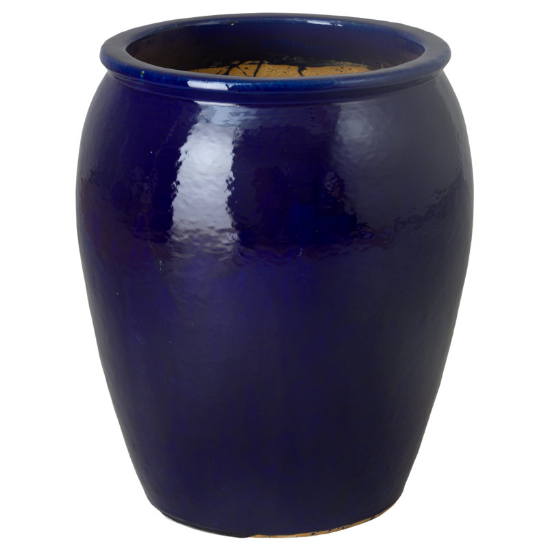 Proberta Handmade Ceramic Pot Planter, 30" H x 23.5" W x 23.5" D, Blue