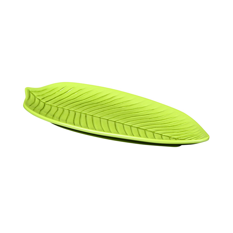 Plateau en mélamine Tropicana Leaf, Vert design, H 1 po x l 10,25 po x P 5 po