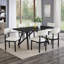 Ensemble de salle à manger 5 pièces, table de salle à manger avec trépied et 6 chaises bouclées, noir-1216586109