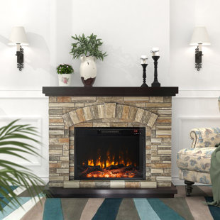 Faux Stone Electric Fireplace - Wayfair Canada