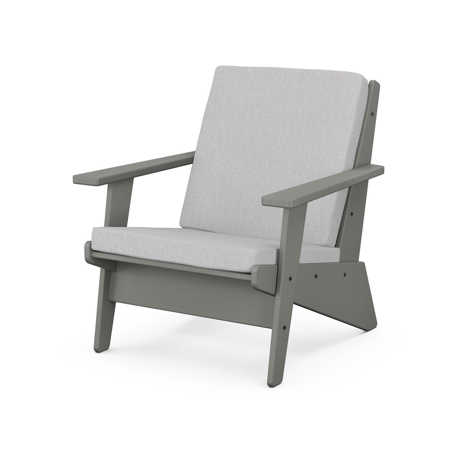 Riviera Modern Lounge Chair, Marine Indigo, Slate Gray
