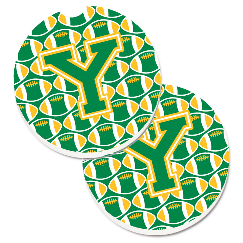 Sous-verre de football, Y, Vert/doré