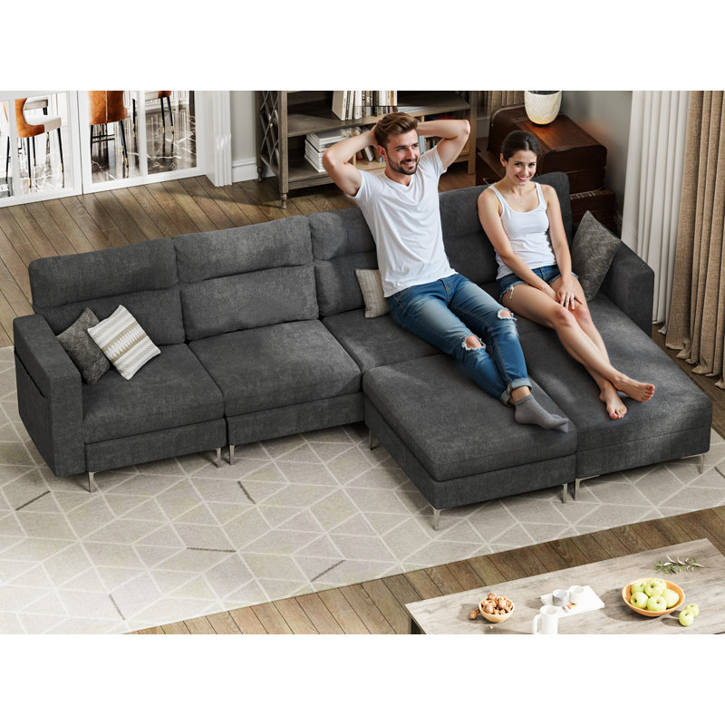 Buthayna 2-Piece Stain-Resistant Upholstered Sectional