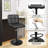 Double Needle PU Leather Height Adjustable Swivel Barstools With Back and Armrest-776664624-797610344