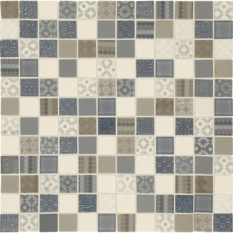 Uptown Glass 1" X 1" Glass Mosaic Tile in Metro Taupe, Metro Taupe