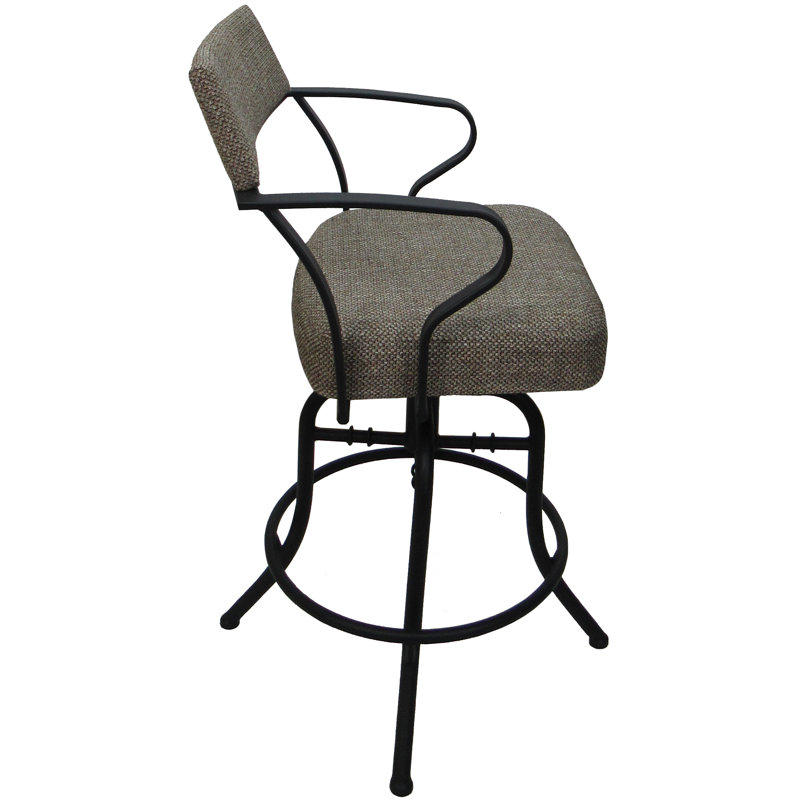 Tabouret de comptoir pivotant 26 po Chiyomi, Mélange de polyester - siège brun / structure no