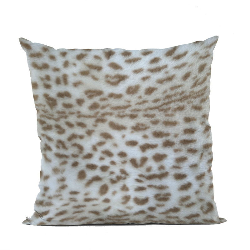 Animal Print Reversible Throw Pillow, 16" x 16", Brown/Taupe, Animal Print
