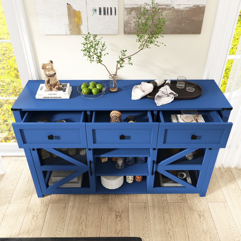 Buffet 55 po avec 3 tiroirs Alston, Marine