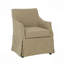Chaise rembourrée avec accoudoirs et roulettes cachées