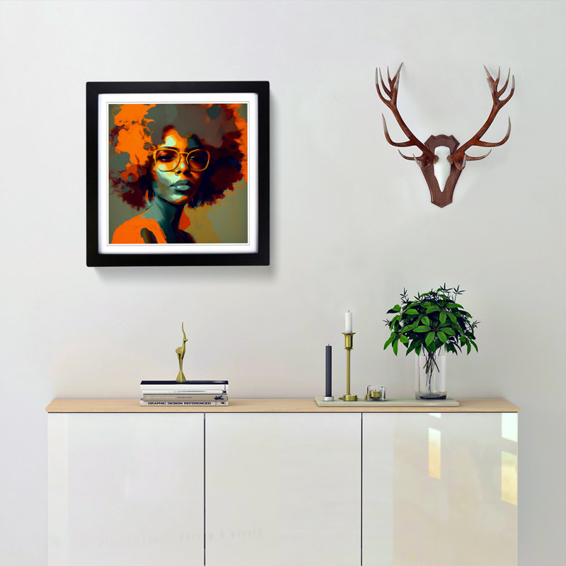Single Picture Frame Print on Wood, Black Framed