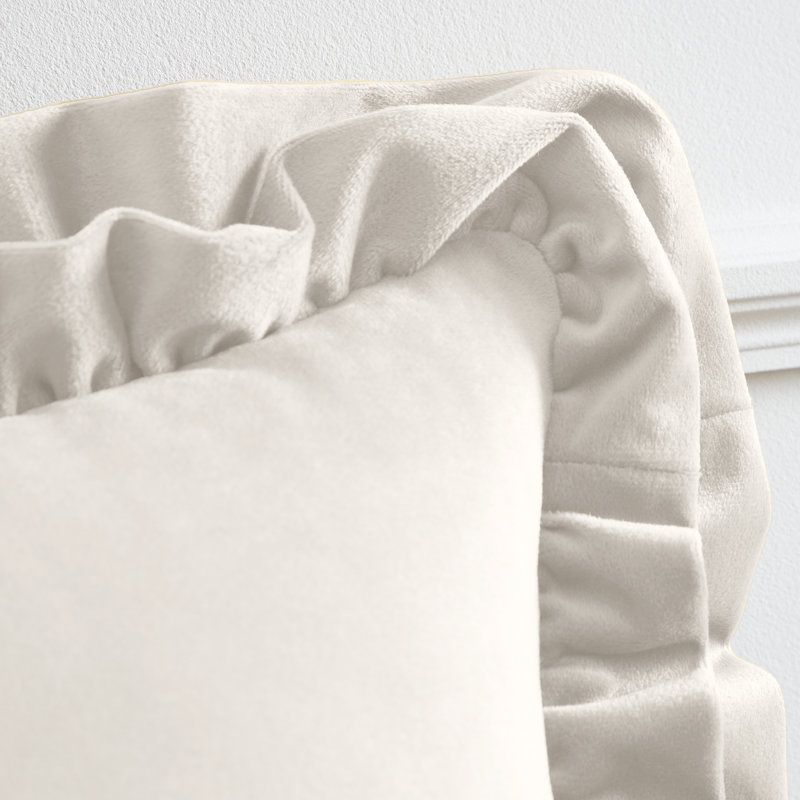 So Soft Touch Double Frill Cushion Cover, Cream