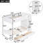 Lit superposé simple au-dessus de simple avec 2 tiroirs et armoire à couches multiples-421536606