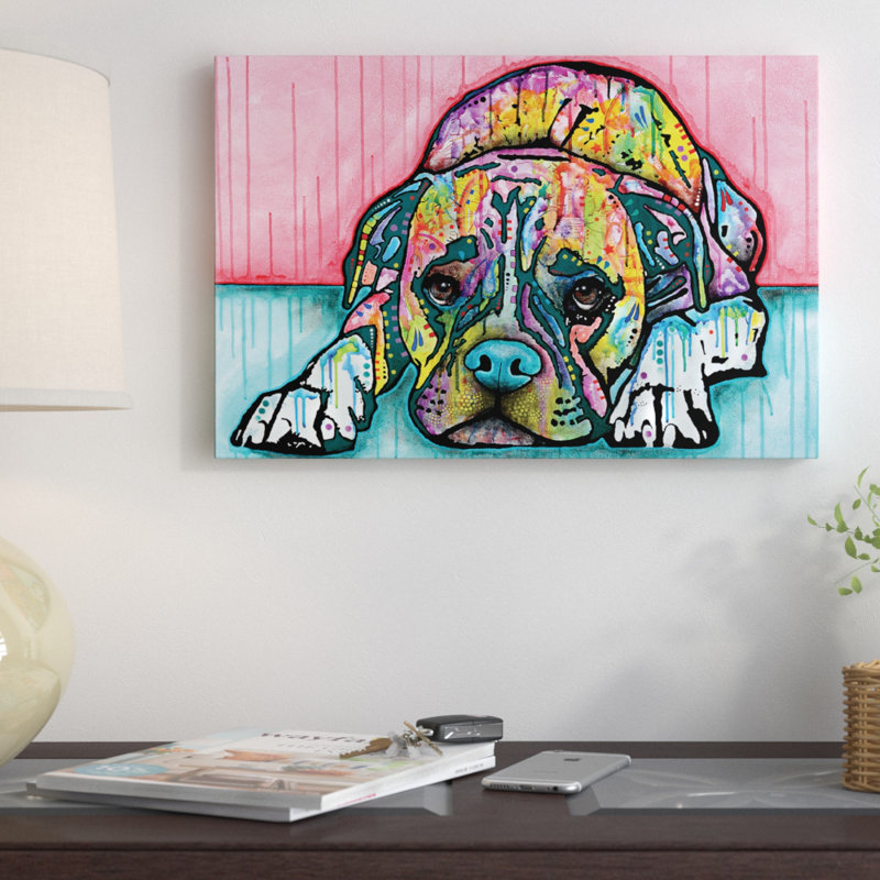 «Lying Boxer», impression sur toile tendue, H 12 po x l 18 po x P 1,5 po, Toile tendue