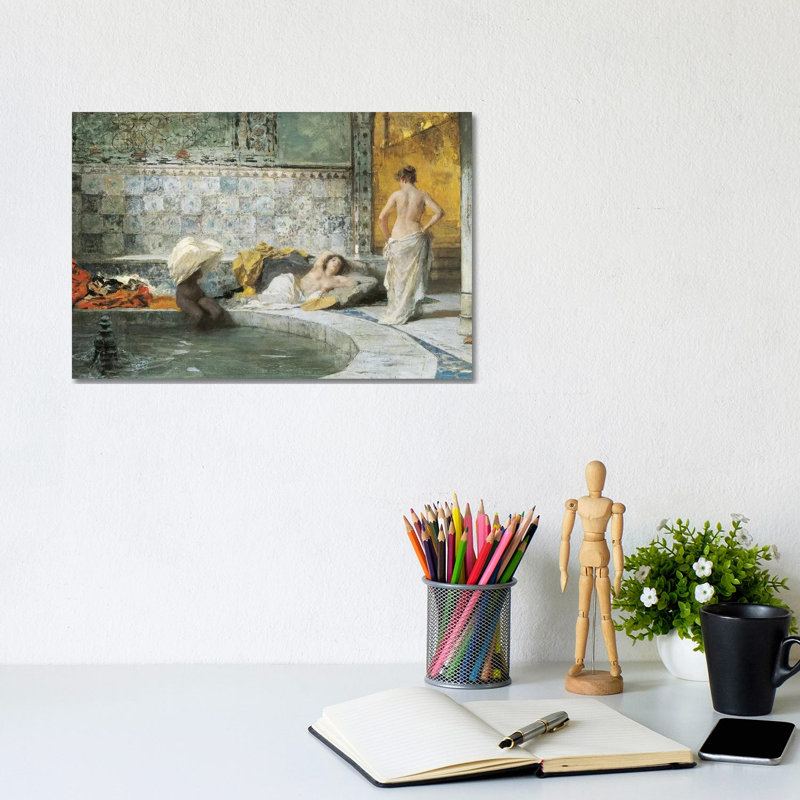 Turkish Bath 1 Piece Wrapped Canvas Painting, 20.32 cm H x 30.48 cm W