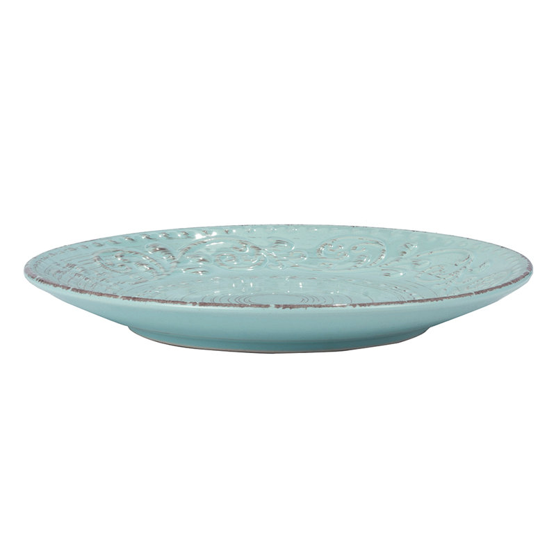 Assiette plate Irizarry, Turquoise antique
