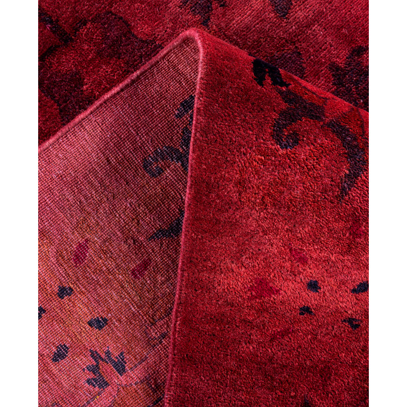 Overdyed Hand-Knotted Wool Modern-Contemporary Pink Area Rug 10' 1" x 14' 6"