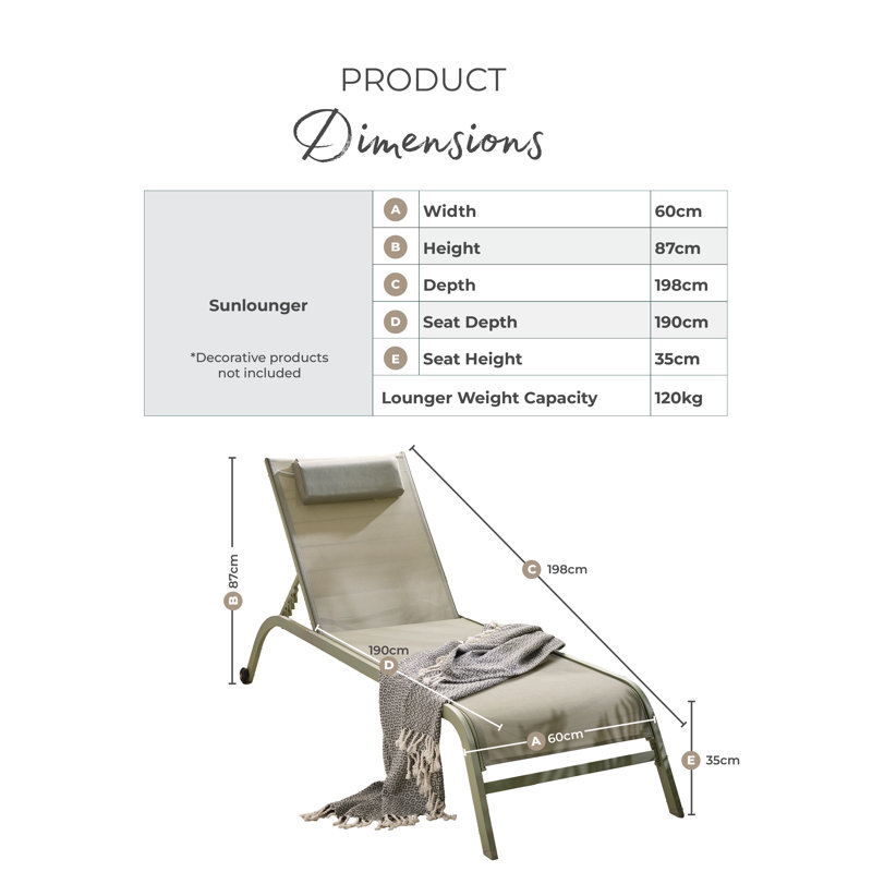 Ronja Cobra Pair of Garden Sun Loungers - Classic Set for Modern Patio, Green