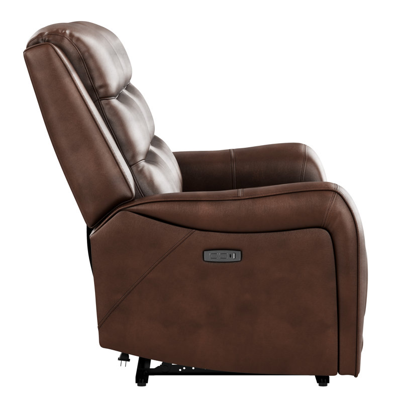 Two-piece Power Recline Leather Loveseat