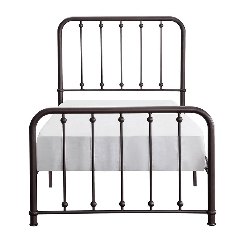 Lueras Metal Spindle Bed, Twin, Antique Bronze