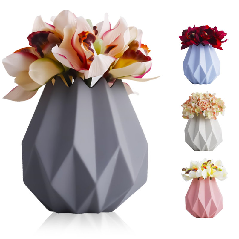 Curtavious Ceramic / Porcelain Floor Vase, Grey