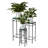 27.25"/24"/20" H Set Of 3 Sqaure Nesting Planter Stands With Green Pattern Ceramic Tiles Table Top