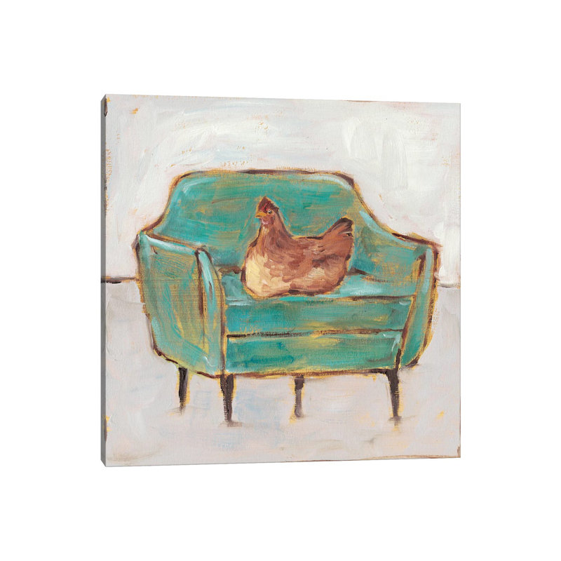 Créature confort par Ethan Harper - reproduction d'art, Pas de tapis, H 48 po x l 48 po x 1,5 po, Toile tendue