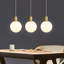 3 -Light Kitchen Island White Glass Pendant
