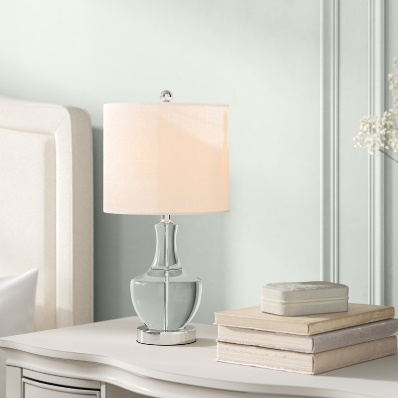 Alper 20" Mini Glass LED Table Lamp, Chrome