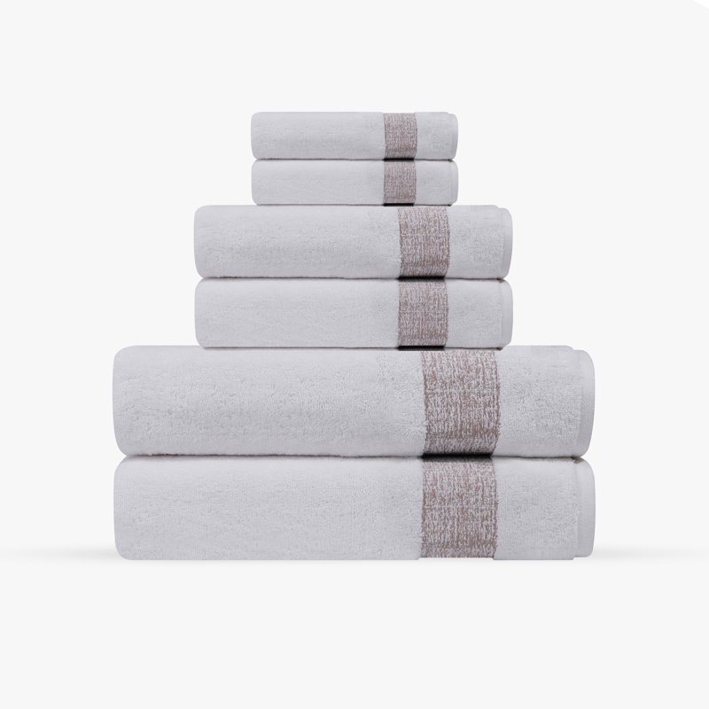 Ensemble de serviettes turques 6 pièces Jonnae, Beige