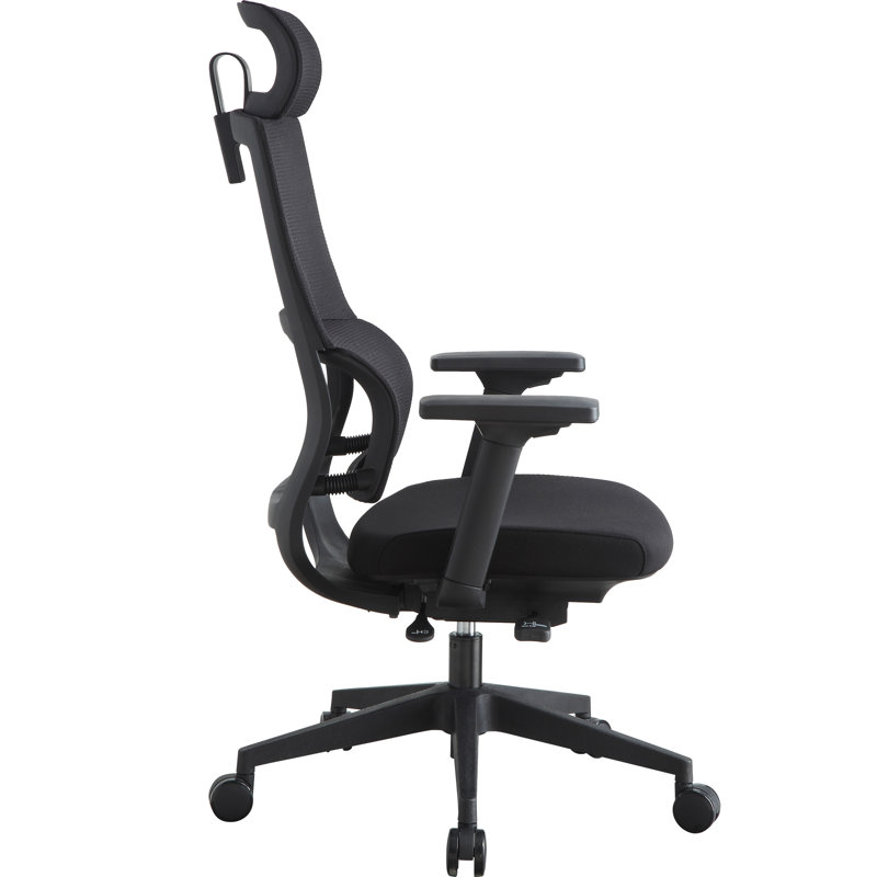 ErgoFlex High Back Mesh Swivel Chair with Adjustable Arms, Black